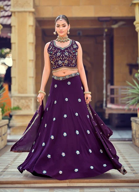 Nsf Design No. 343 Georgette With Beads Work Lehenga With Blouse Dupatta Wholesalers In Delhi